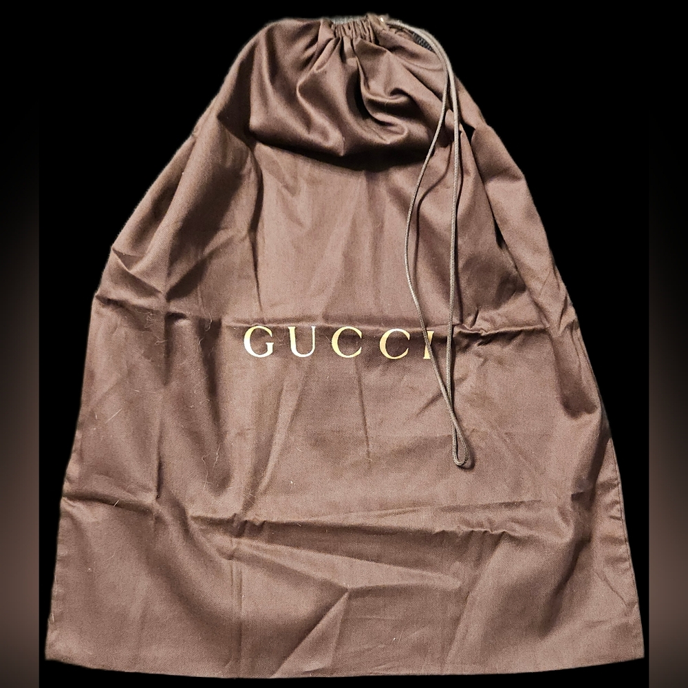Gucci Large Brown Cotton Dust Bag Handbag Tote Drawstring Replacement Packaging